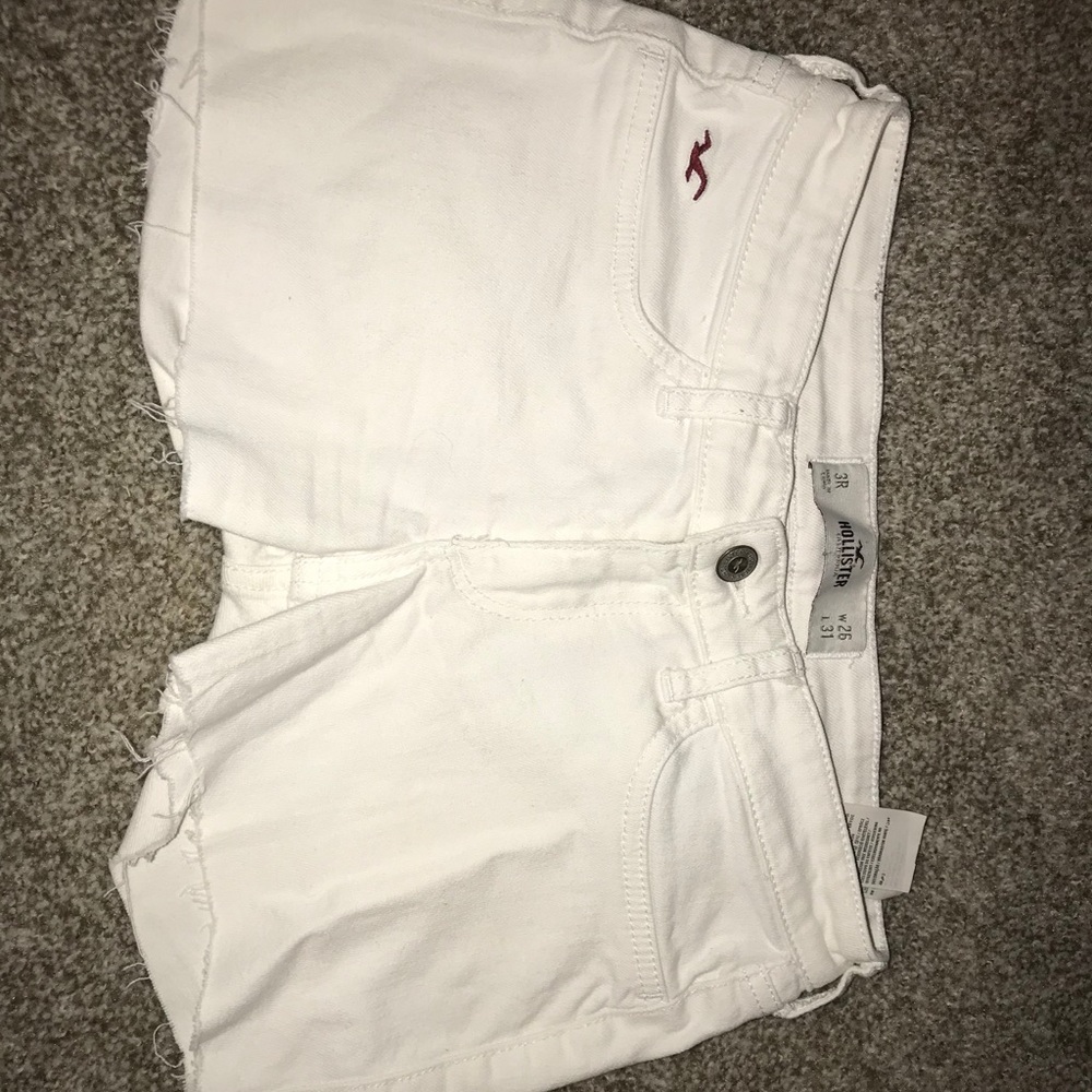 Hollister white denim shorts